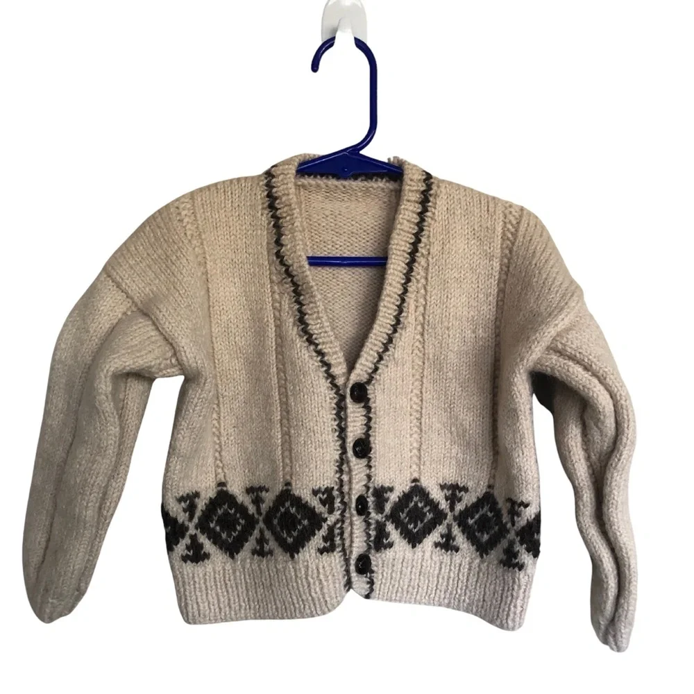 Cozy Toddler Tan/Brown Knit Cardigan 18M